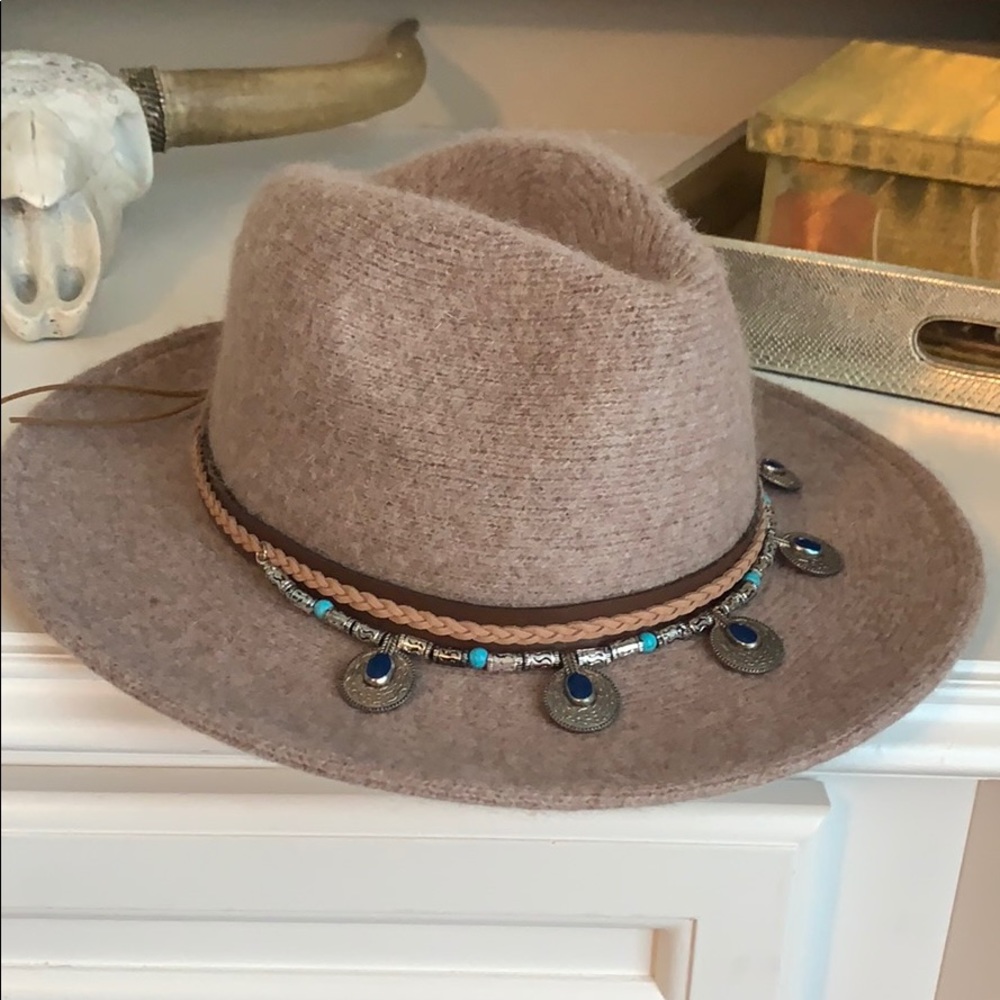 Bolero Panama Brown and Turquoise Hat